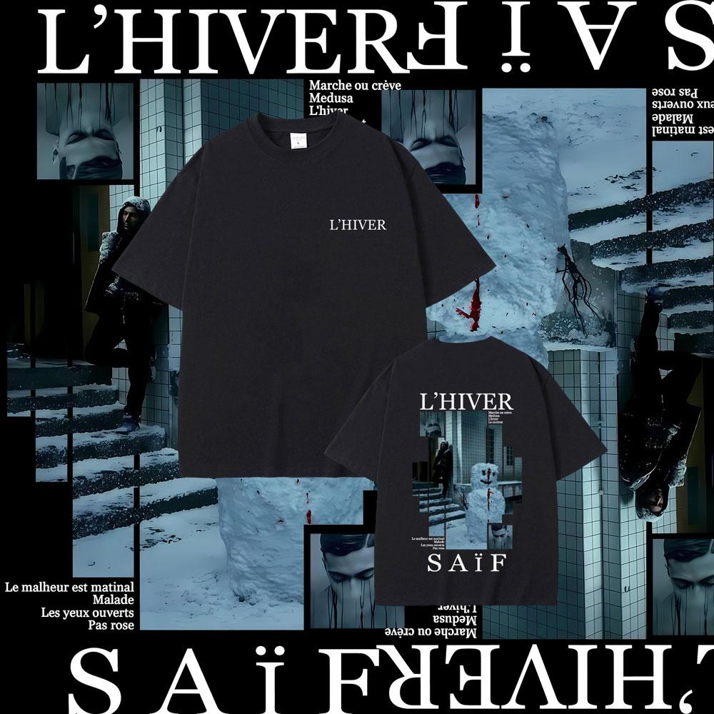 Rapper Saif Lhiver Album Graphic Tshirts Men Women Hip Hop Fashion Pop Music Tshirt Male Casual Vintage T Shirts Streetwear