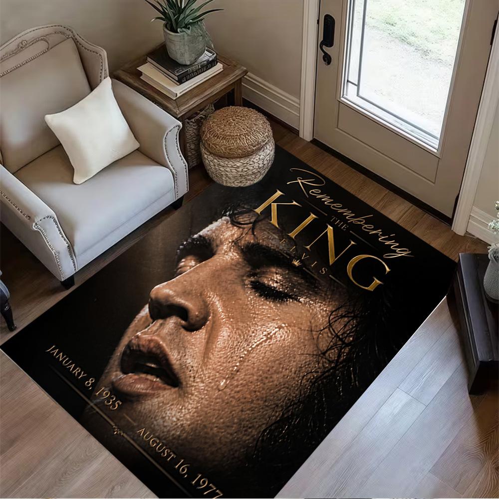 Love Elvis Presley Area Rug Suitable for Foyer Dining Room Outdoor Playrooms Antislip Carpet Office home decor Gift for Festivals