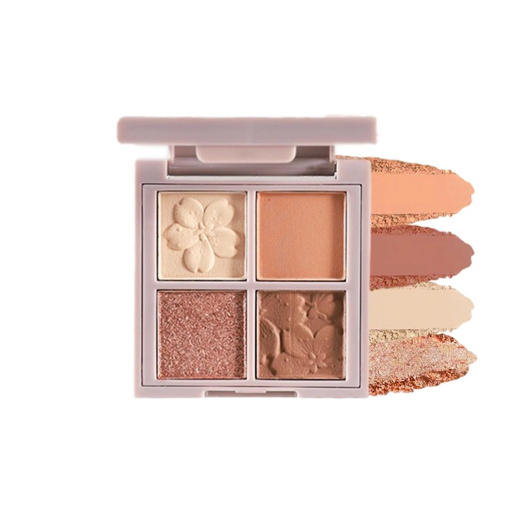 SWEET NIGHT 4-Color Eyeshadow Palette: Highly Pigmented, Moisturized Finish, Versatile Colors, and a Lightweight Texture for All Women (04-Dark Rose)