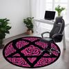 1 Stück Rose Floral Büro Runder Teppich, Unter Bürostühlen Schlafzimmer Wohnzimmer Heimdekoration, Raumdeko, In verschiedenen Größen erhältlich