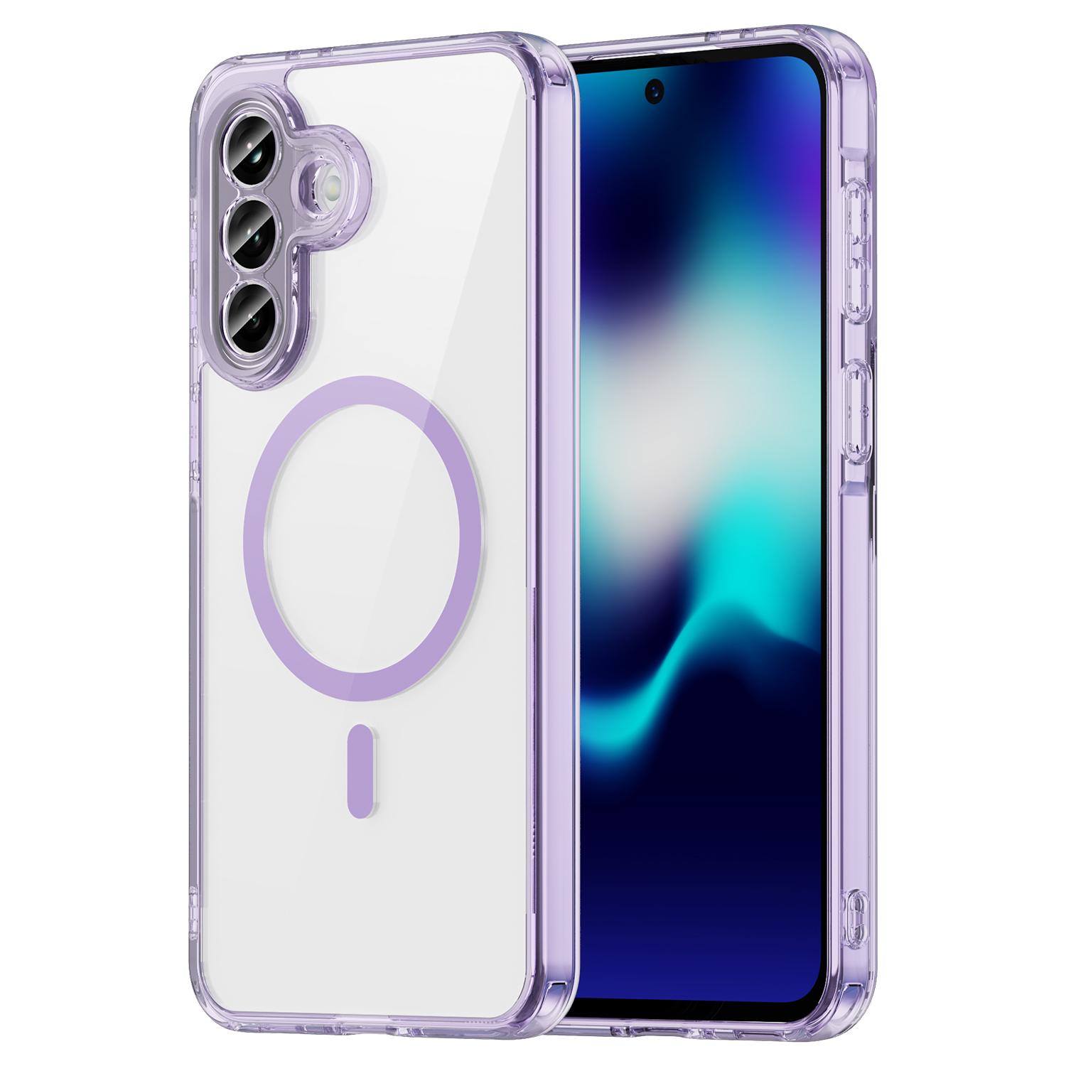

For Samsung Galaxy A57 5G Phone Case, Magnetic Shockproof Transparent Cover for Samsung Galaxy A57 5G фіолетовий