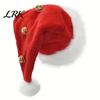 Party Favor for Christmas Event Hat with Bells, Plush Santa Pompom, Creative Holiday Gift Kids Unisex Jingle Bell Adults, Headpiece Cozy Warm