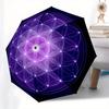 Flower of Life Sacred Geometry StickerUmbrella, Portable 3-Fold Compact Umbrella for Men & Women Gift
