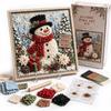 Kit di Arte con Tessuto 3D di Natale, Set Artigianale Fai-da-Te con Modello Pupazzo di Neve per Decorazione Murale Domestica
