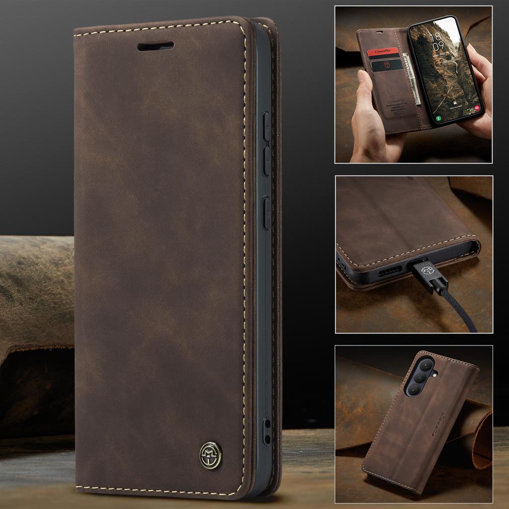 CaseMe Cell Phone Case for Samsung S26 Ultra S25 Edge S24 FE S23 Plus S22 S21 S20 S10 S9 Cover Premium Faux Leather Wallet Case