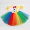 Fantasia de Palhaça Princesa para Meninas de Halloween - Saia Bufante de Tule, Vestido de Festa de Carnaval, Roupa Infantil Estilo Europeu e Americano