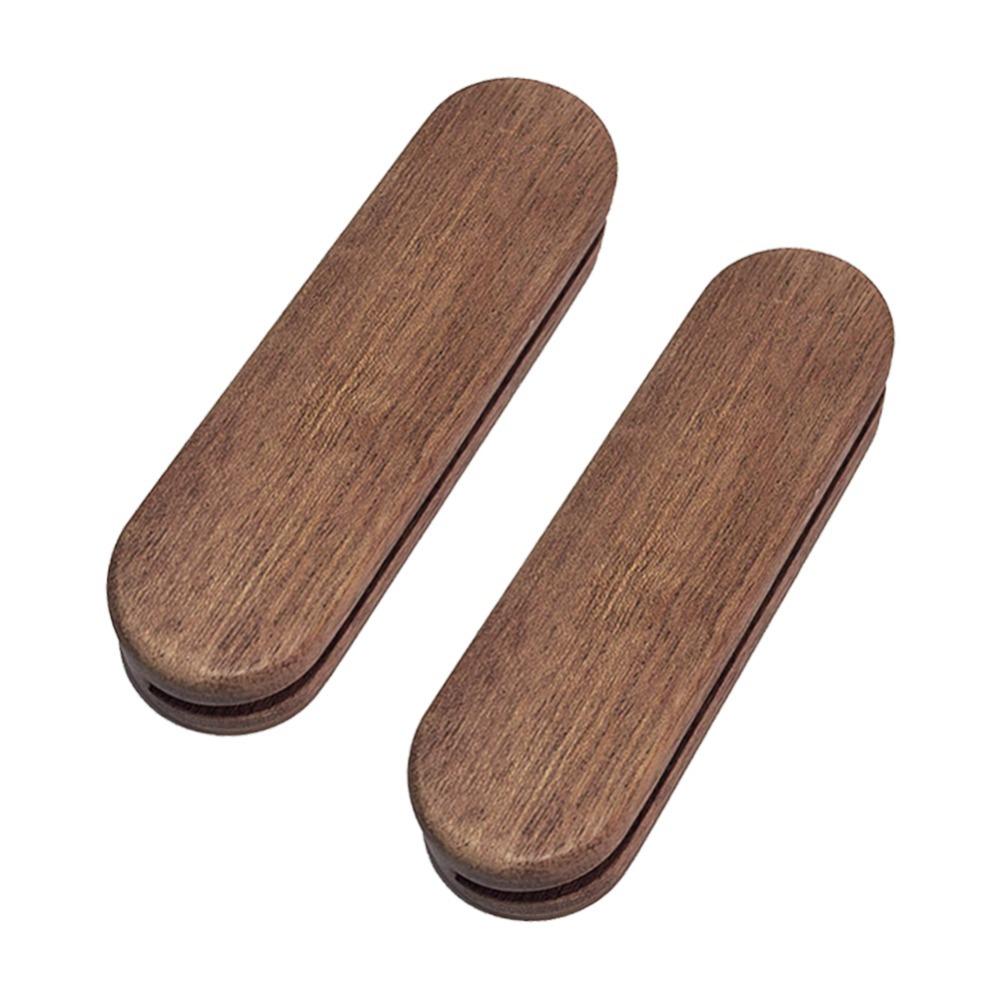 2Pcs Wooden BBQ Plate Handle Burn Protection Insulated Grips Portable Grill Pan Handle  Camping