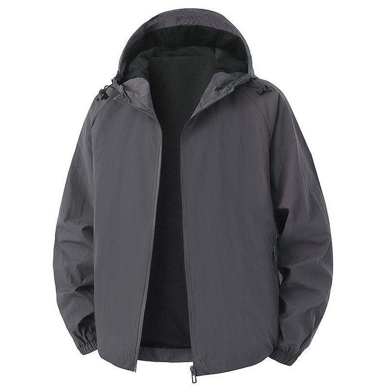 New Casual Jacket Men's Hooded Jacket Men's Outdoor Hooded Thin Windbreaker Student Hooded Jacket