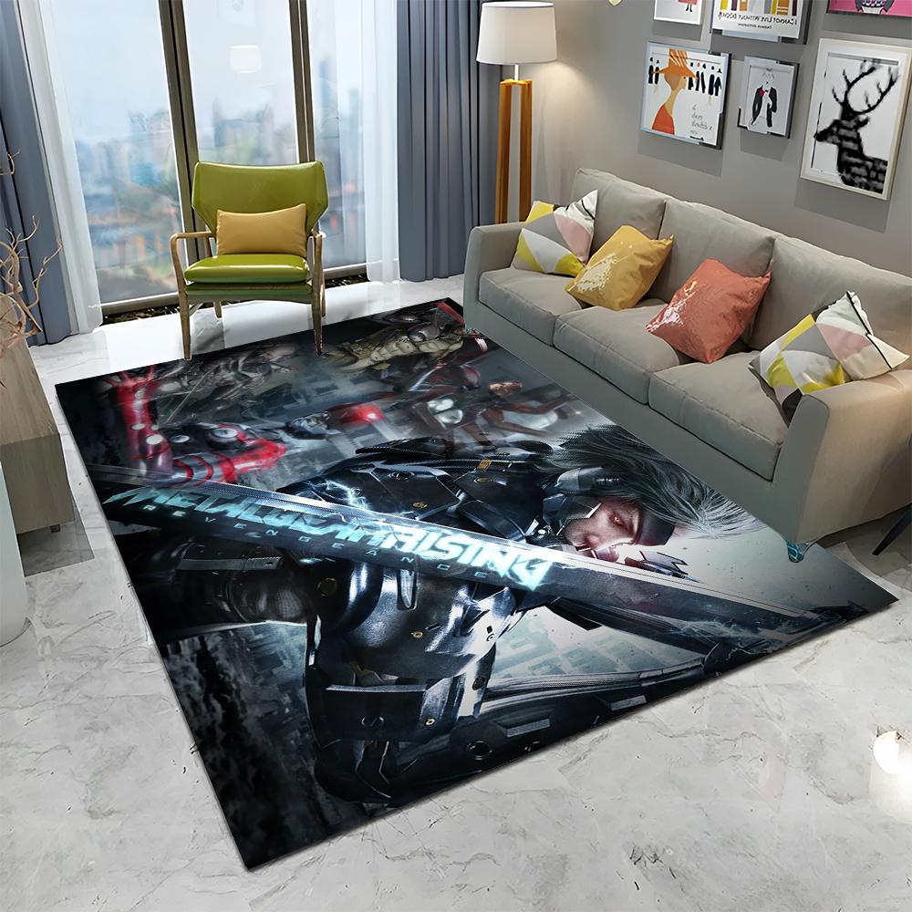 Alfombra de Dibujos Animados para Jugadores de Metal Gear Solid para Decoración de Hogar, Sala de Estar, Dormitorio, Sofá, Felpudo, Alfombra Infantil para Área de Juegos, Alfombrilla Antideslizante para Suelo