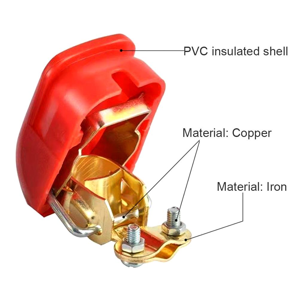 1 Pair + - Electrode Blue Red Quick Release Lift Off Connector Clamps Car Battery Terminals for Car Caravan Car-styling