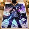 Flannel BlanketSolo Leveling Warm Soft Throw Blanket for Indoor Sofa Bed Living Room Use