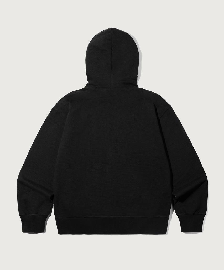 Champion Heritage Logo Loose Fit Zip-Up Hoodie Black