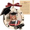 Graduation Ornaments Class of 2026, Wooden Graduation Keepsake for College or High School Celebration, Class of 2025 Ornament Gifts Decoration (Photo