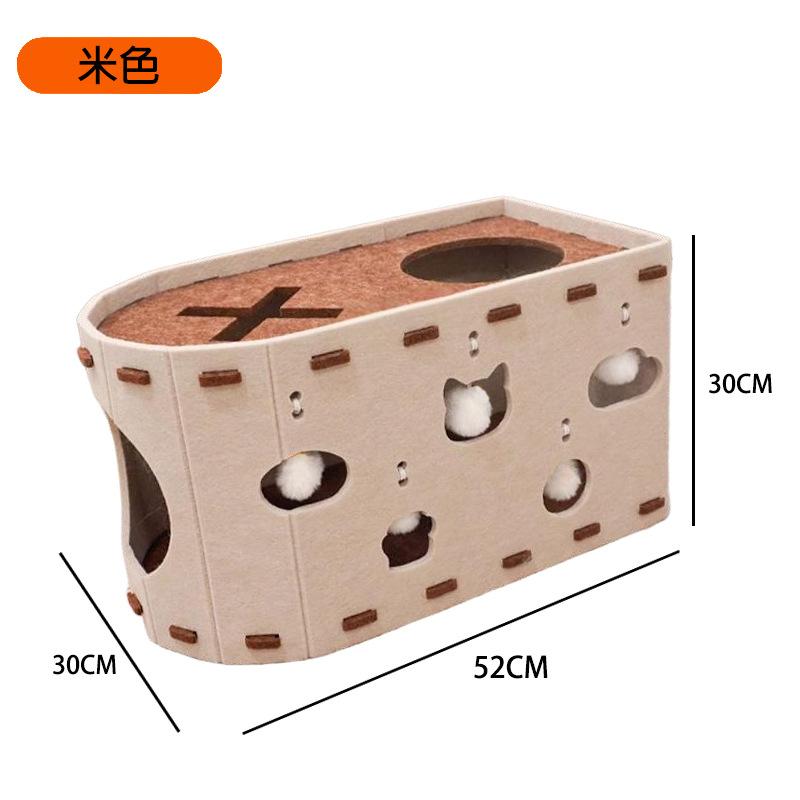 New Type of Pet Nest Double-layer Felt Cat Nest Cat Scratch Board Integrated Wear-resistant and Debris Free Cat House
