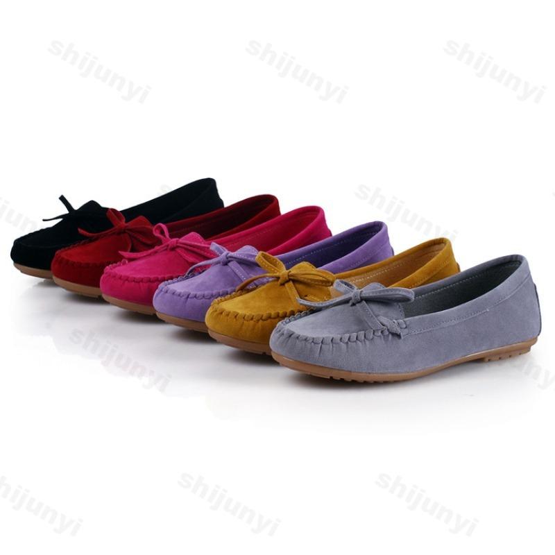 New Women Flats Large Size Fashion Bow Comfortable Soft Sole Loafers Casual Walking Shallow Round Toe Slip on Ladies Footwear