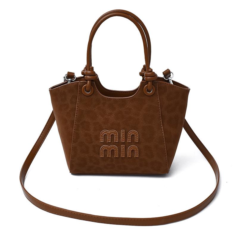 Premium Wind Hand Bag Women's New Fashion Leopard Print Bucket Bag Shoulder Messenger Bag