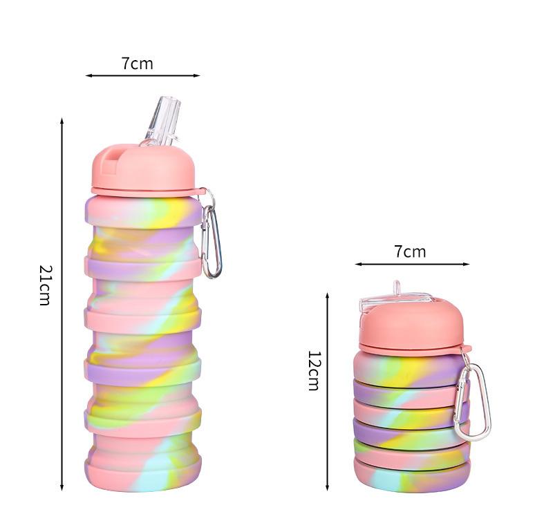 

Outdoor Sports Food Grade Silicone Folding Water Cup Telescopic Cup Camouflage Color Water Bottle Portable Silicone Folding Cup