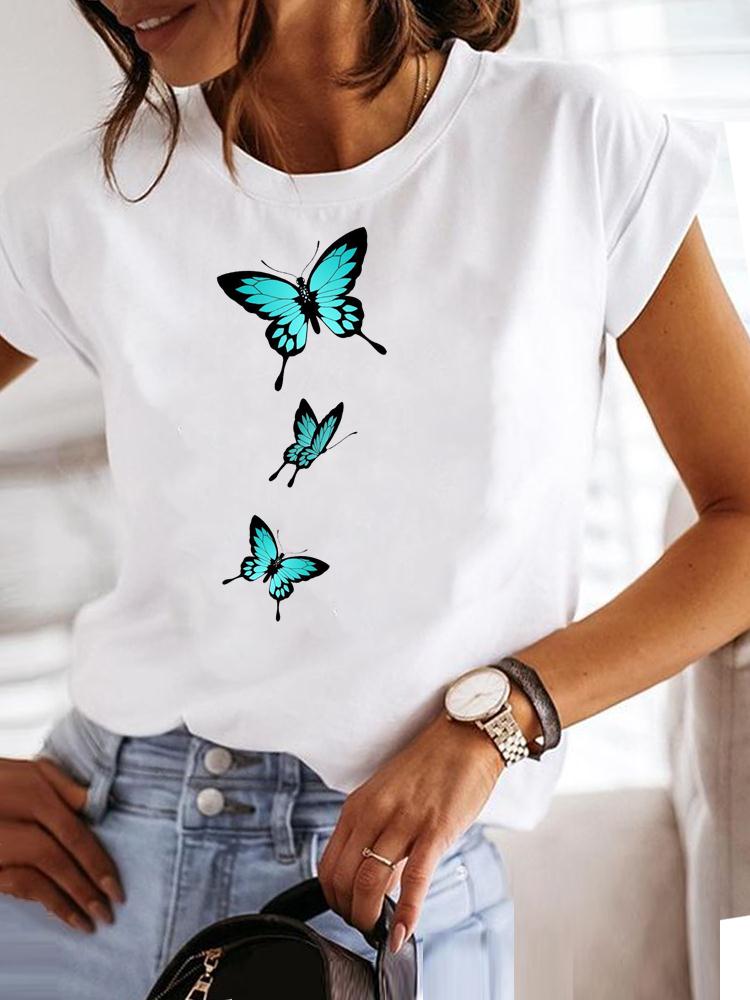 Star Lovely Style Trend Clothing Fashion Tee Women T-shirt Summer Short Sleeve Print Clothes Graphic T Shirt Female Tee Tops