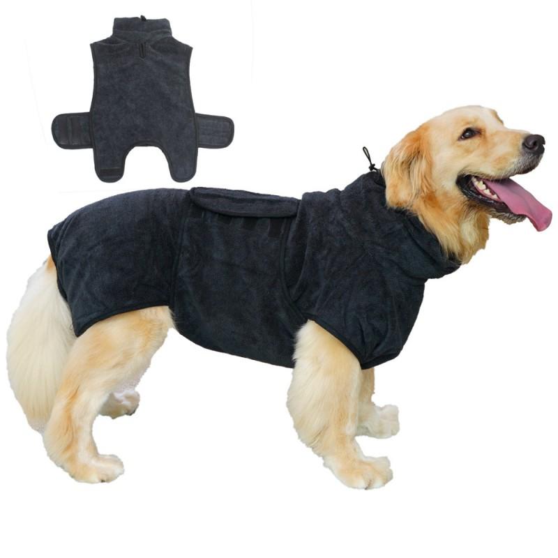 Quick-Dry Microfiber Dog Drying Coat Small Medium Large Breeds Pet Bathrobe Towel Wrap