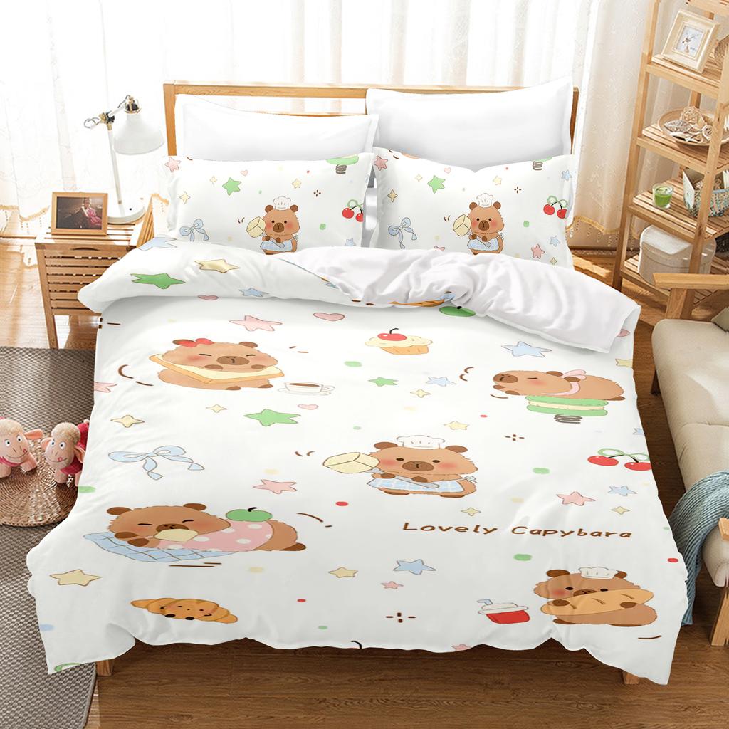 Kapibala Duvet Cover Set Comforter Bedding 3D Children'S Bedding Set 3-Piece King Size