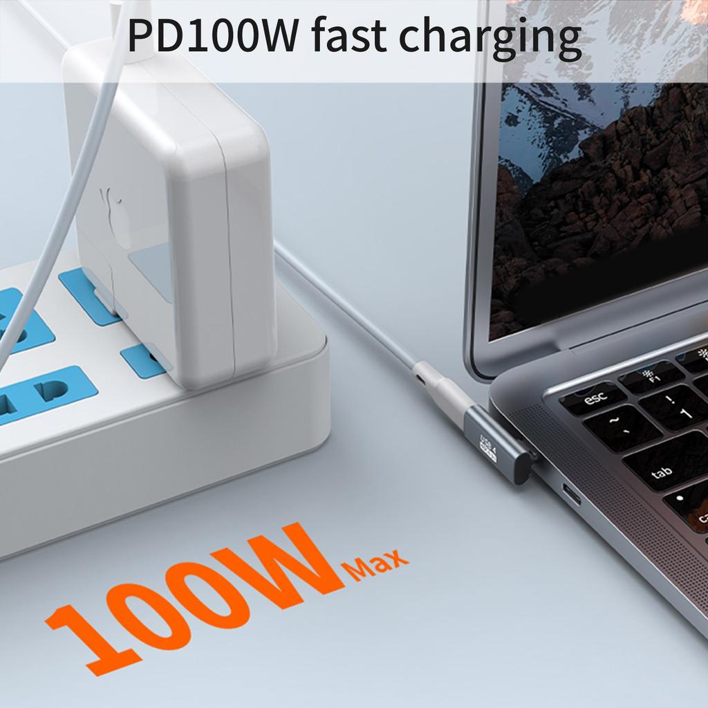 90 Degree USB C To USB C Adapter 40Gbps USB C Female To USB Male Adapter Data Sync 100W Fast Charging Adapter for PC