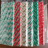 25-100Pcs Christmas Kraft Paper Straw Colorful Print Disposable Paper Drinking Straws Xmas New Year Party Home Decor Supplies