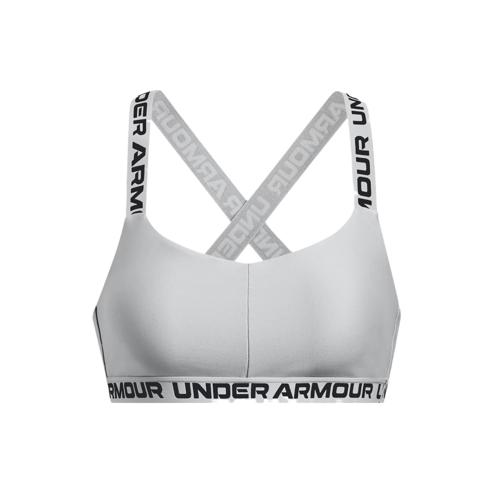 

Under Armour Спортивный бюстгальтер с перекрещенными бретелями и принтом букв, низкая поддержка, женское нижнее белье 1380956-001 L