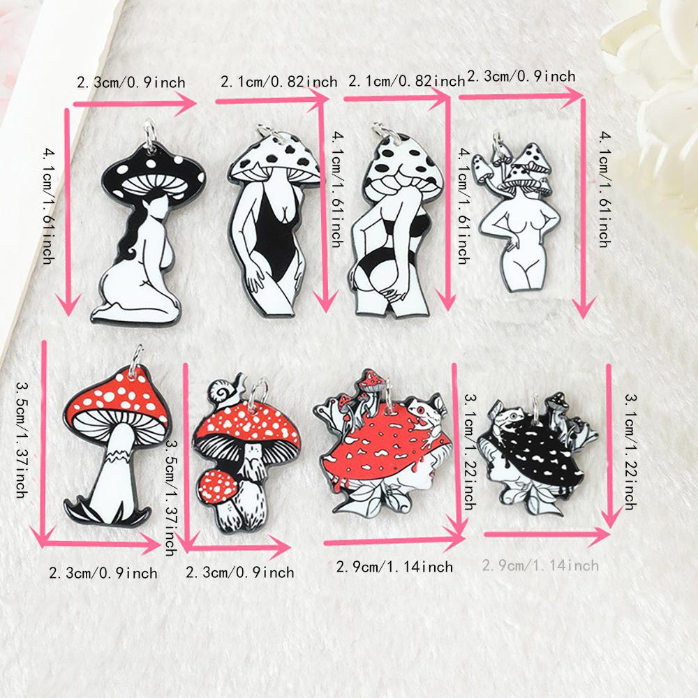 Acrylic Mushroom Girl Sexy Personalized Funny Retro Earring Fashion Ear Drop For Women