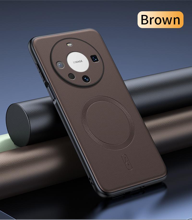 

For Huawei Mate 60 Case Magnetic Leather Shield Cover For Huawei Mate 60 High Quality Anti-Fingerprint Non-Slip PC+TPU Huawei Mate 60 коричневый
