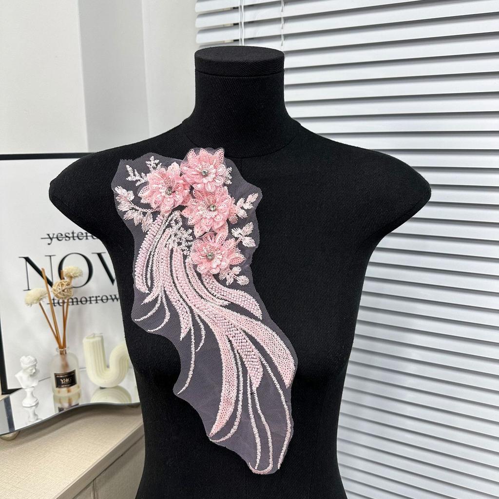 Sewing Beaded Embroidery Beaded Brick Single Flower Diy Corsage Accessories Dress Wedding Accessories, Decorative Clothing, Accessories