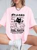 Damen Japanischer Stil Tasche Katze Aufdruck T-Shirt Weiches und Figurbetontes Rundhals-T-Shirt für den Sommer Lässiges Kurzarm-T-Shirt