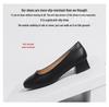 Comfortabele Zwarte Schoenen met Middelhoge Hak voor Professionele Vrouwen, Geschikt voor Stewardessen en Sollicitaties