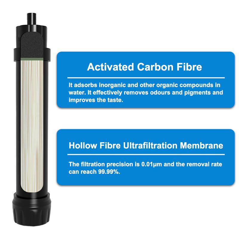 Portable Outdoor Water Filter Straw Water Filter For Survival Or Emergency Supplies Activated Carbon Fiber Sewage Processor