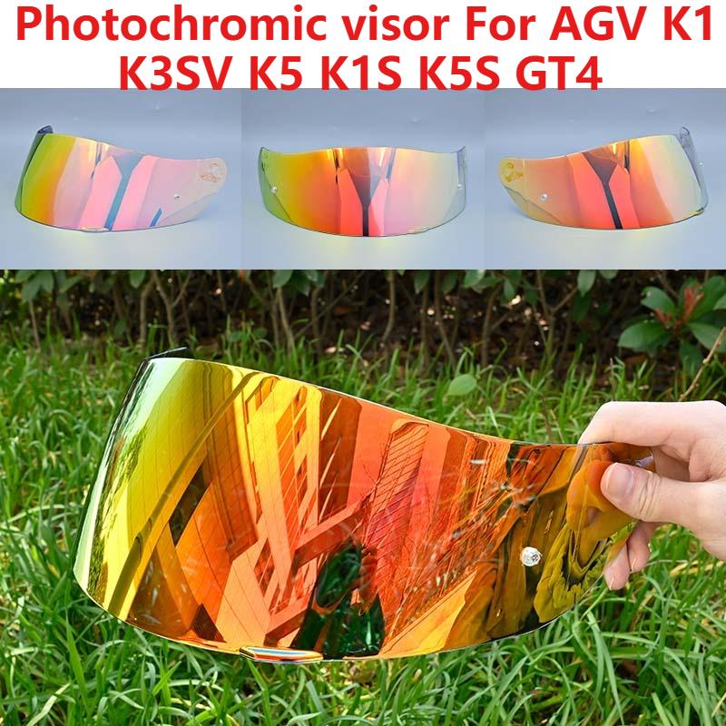 K1 Photochromic Visor Lens For AGV K1 K3SV K5 K1S K5S GT4 Compact ST Helmet Mask Shield Accessories Full Face Sun Goggles Visors
