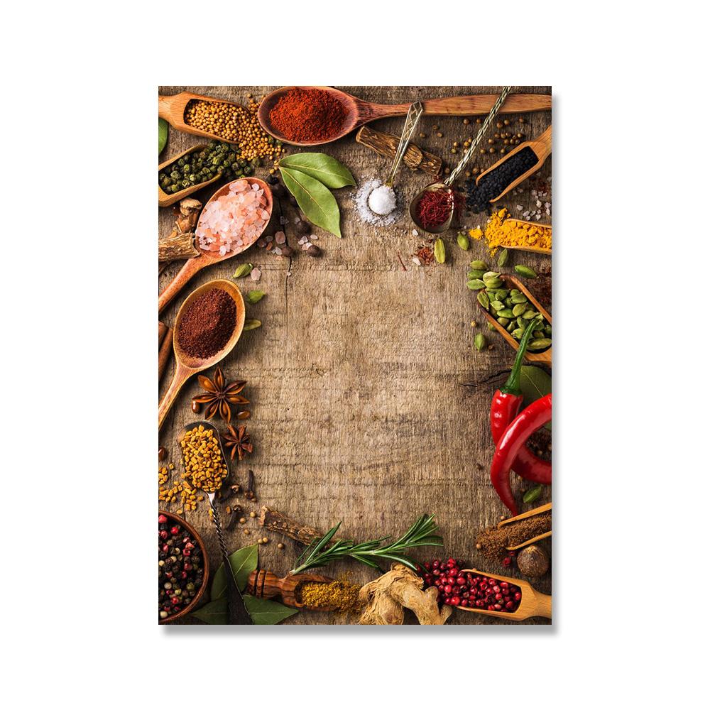 

Кухонные зерна, специи, ложка, перец, еда, фотографии, настенная живопись, холст, живопись, постеры для современного Hoem, кухонная настенная роспись Cuadros 40x60cm No Framed