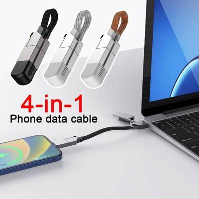 Explosion Keychain 100W Fast Charging 4-in-1 TYPE-C Portable for iPhone Samsung Fast Charging 27W Data Cable