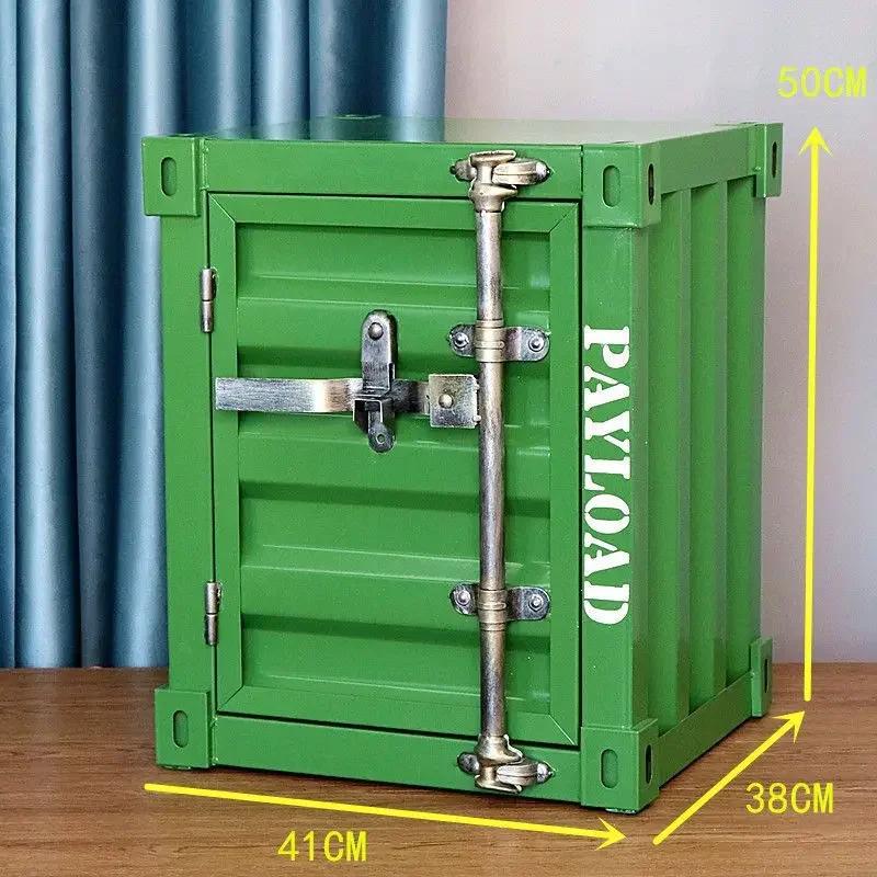 Aufbewahrungsbehälter, Nachttisch aus Eisen mit Schloss, Aufbewahrungsschublade aus Metall, bequemer Nachttisch, Safe, Home Hotel Schlafzimmermöbel