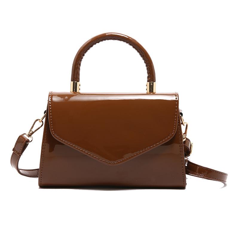 2026 Newest Fashi Simple Korean Style Lacquer Handbag For Women Single Shoulder Bag Small Square Handle Bags Gifts For Lady