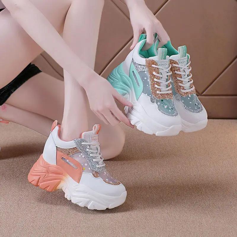 Fashion Fashion 2025 Spring Autumn Mesh Breathable Shoes for Women Walking Stylish Cheap Designer Luxury Korean Woman Footwear On Sale