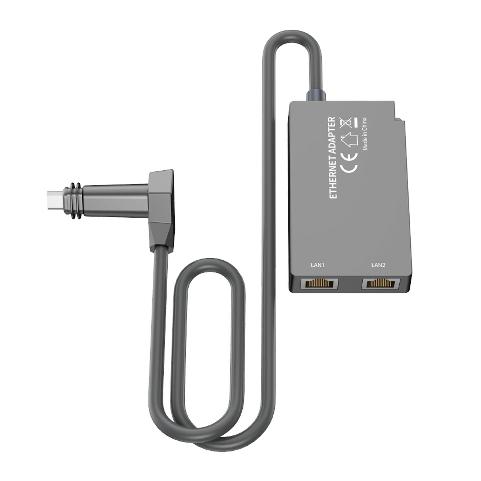 

Satellite Ethernet Adapter 2 RJ45 Ports 1 Gbps Wired External Network Ethernet Adapter for Gen 2 V2