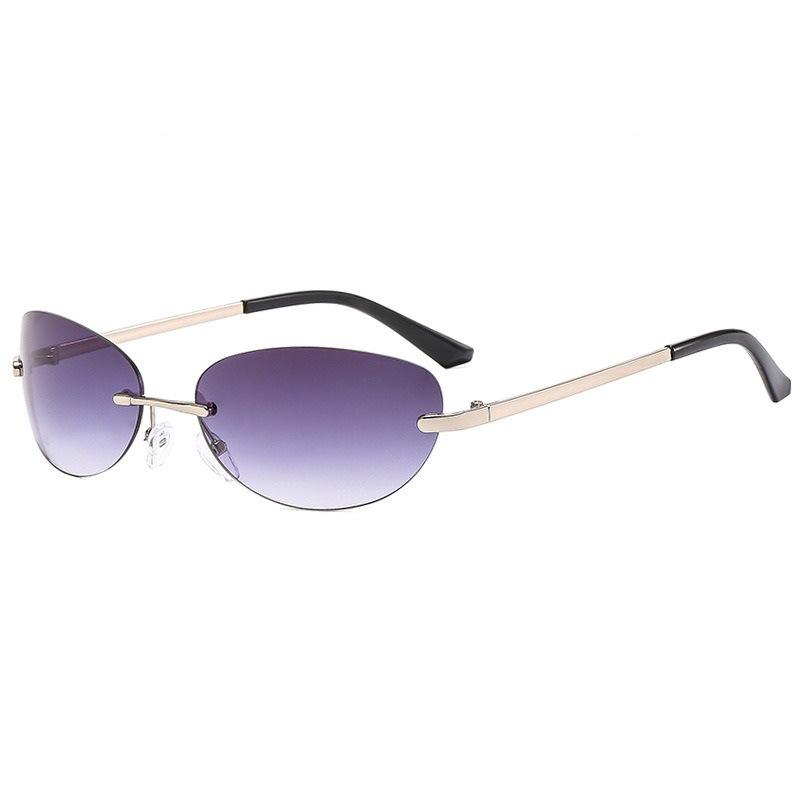 Oval Frameless Y2K Sunglasses - Unisex European & American Street Style Fashion Accessory