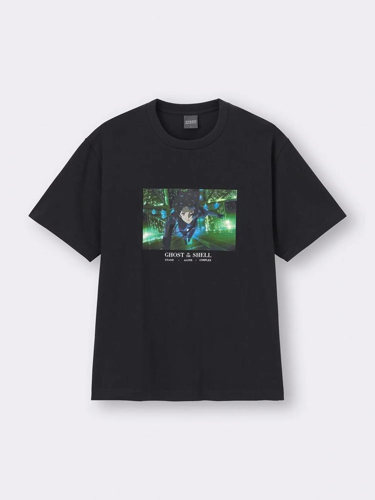 Ghost in The Shell T-shirts Men's Anime Oversized Graphic T-Shirt Japanese Old School Anime T-shirt Y2k Women's Clothes Male Top