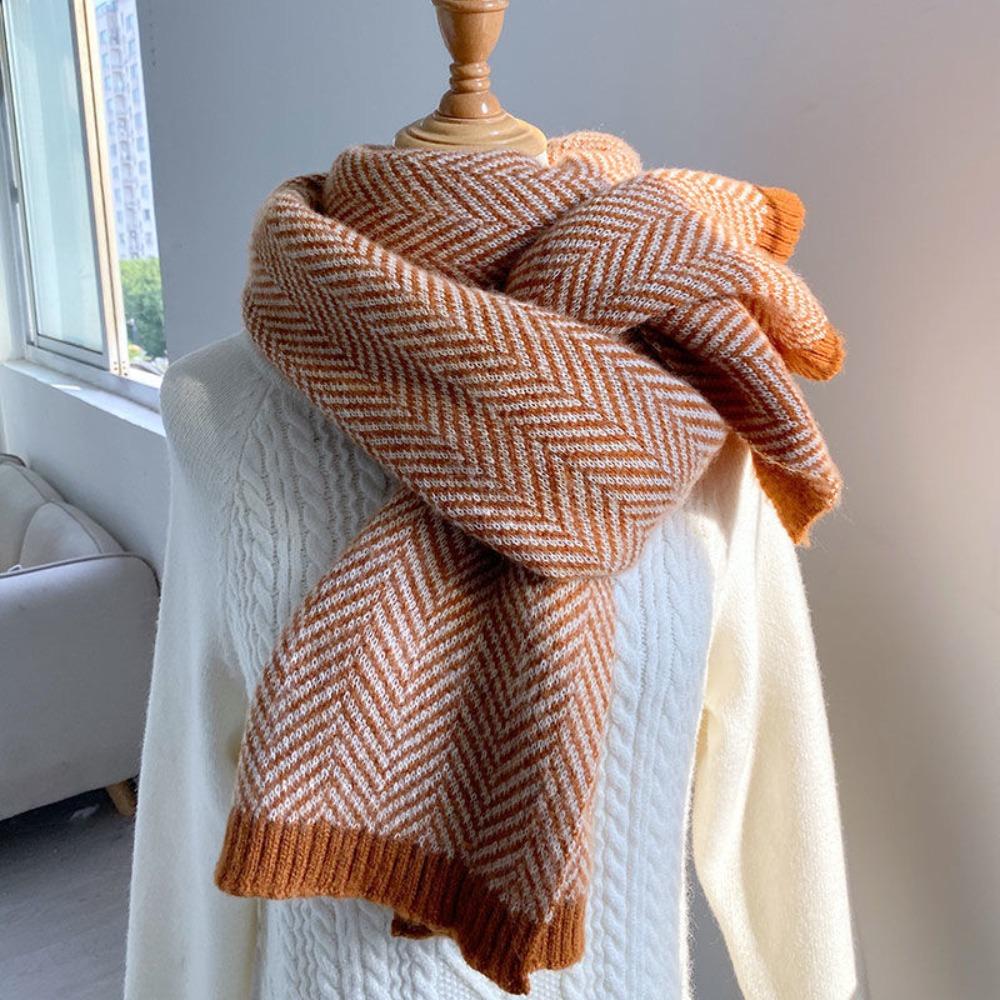 Plush Winter Cashmere Scarves Soft Long Shawl Simple Imitate Cashmere Wool Scarf  Autumn Winter