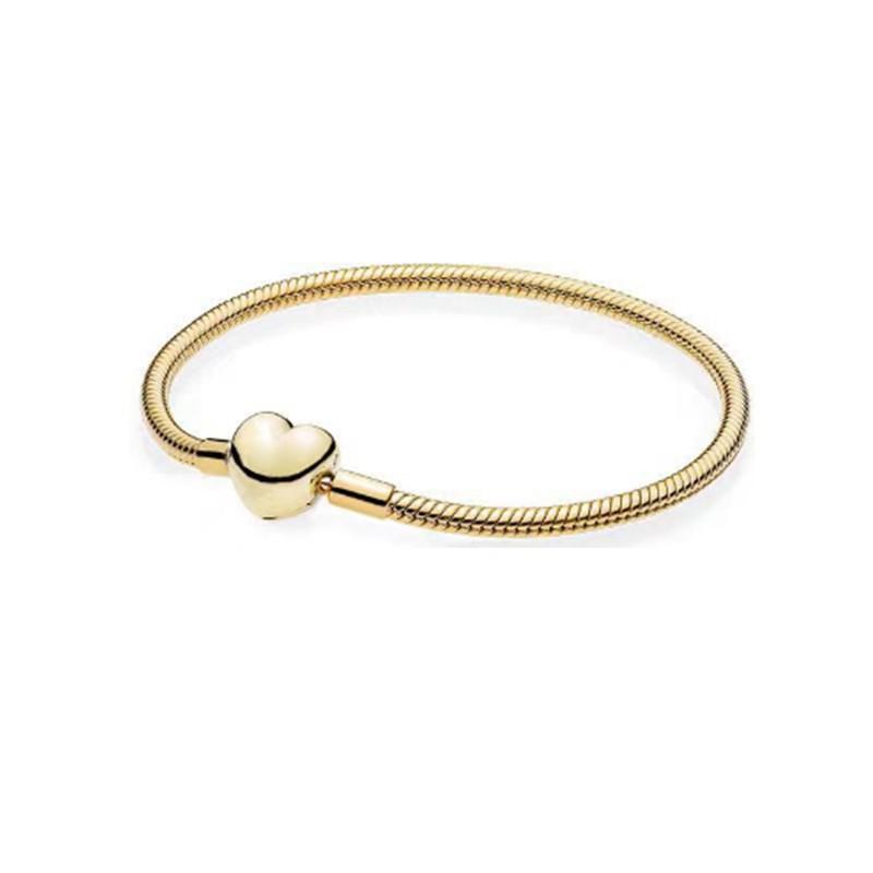 Thick Heart Snake Chain Bracelet Available In Gold And Rose Gold Dual Tone Basic Snake Bone Bracelet