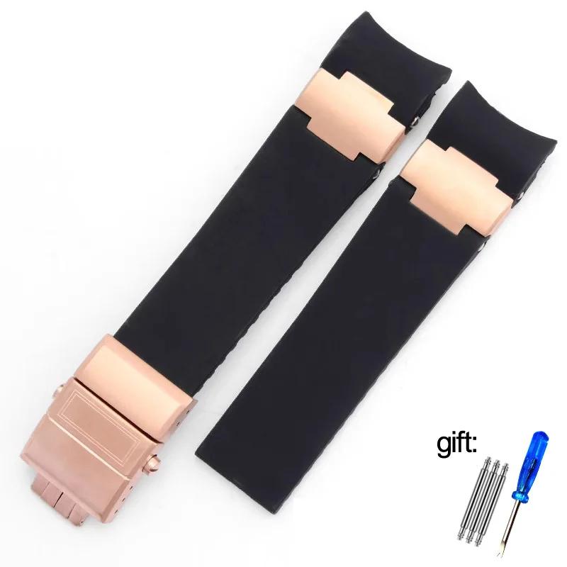 Für Ulysse Nardin Hochwertiges Silikonkautschuk Uhrenarmband 263 DIVER Gebogenes Endstück 22mm Wasserdichtes Band Uhrenarmbänder