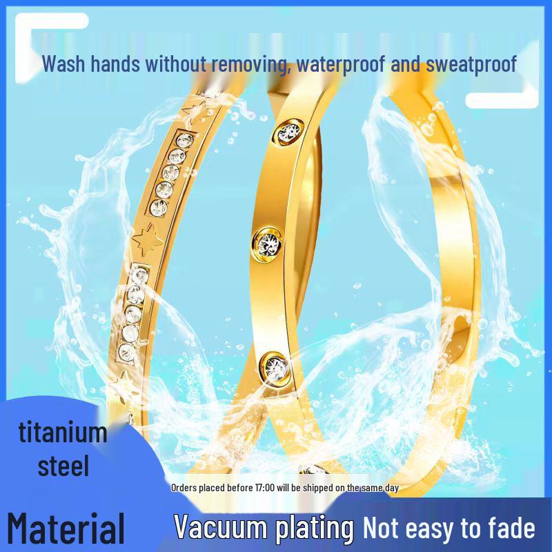 Elegant Non-Fading Titanium Steel Gold-Plated Bracelet for Women - Exquisite European and American Design