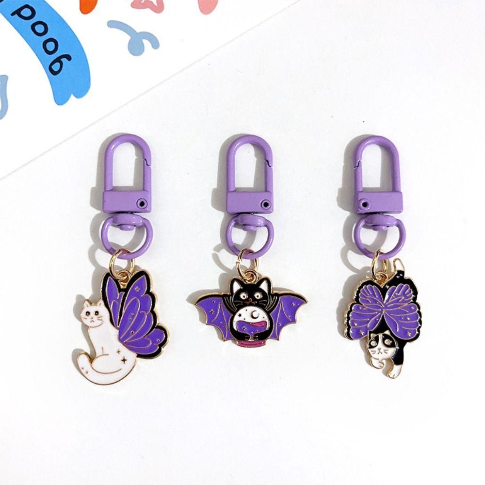 

Bag Charm Cartoon Kitten Keychain Jewelry Butterfly Car Keyring Zinc Zinc Alloy Cat Pendant Female Lady Girl