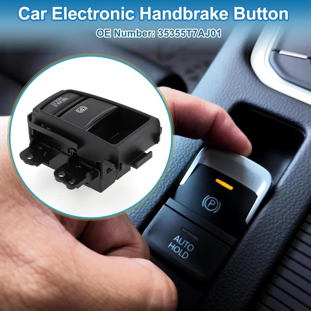 Brake Button Parking Switch No.35355T7AJ01 Parking Brake Control Switch for Honda HR-V 2016-2019 Plastic Black