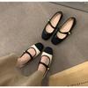 Fashion New Style Women Flat Shoes Fashionable and Versatile Square Toe French Mary Jane Shoes Women Summer Soft Soled Beanie Shoes