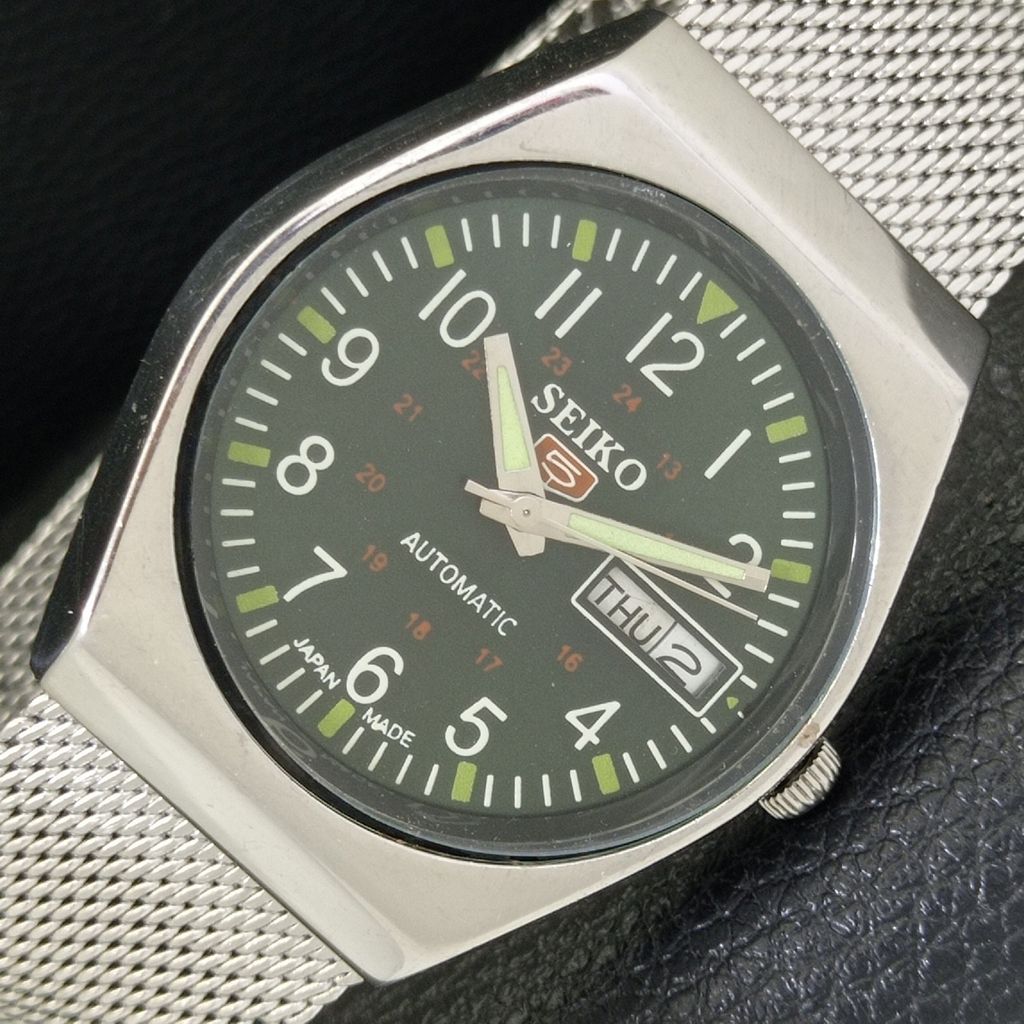 

АВТОМАТИЧЕСКИЕ 6309A ВИНТАЖНЫЕ SEIKO 5 ЯПОНИЯ МУЖСКИЕ ЧАСЫ С ЗЕЛЕНЫМ ЦИФЕРБЛАТОМ a701642-5 R206c-a701642